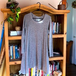 Soft and cozy gray sweater dress